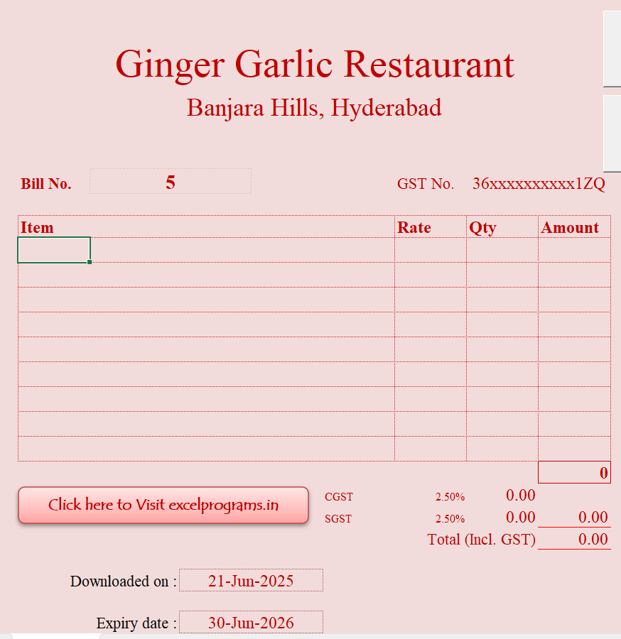 Cafe Hill View Ver 7.9 India GST T626